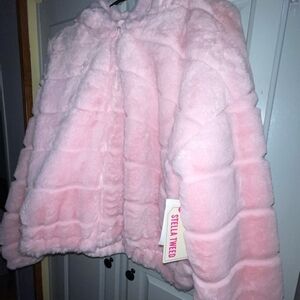 Stella Tweed Pink Faux-Fur  Jacket